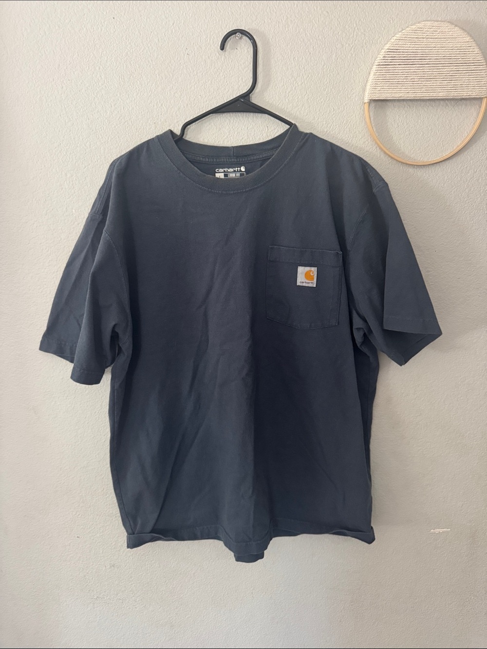 Carhartt Pocket T-Shirt in Black with Logo Patch